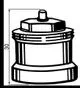 Abbildung einer Spindelverlängerung aus Messing für Ventilunterteile, mit einem zylindrischen Körper und einer oberen Anschlussöffnung. Produkt von IMI Hydronic Engineering.
